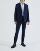 Blaues SLIM-Herrenhemd mit marineblauer Paspel-7