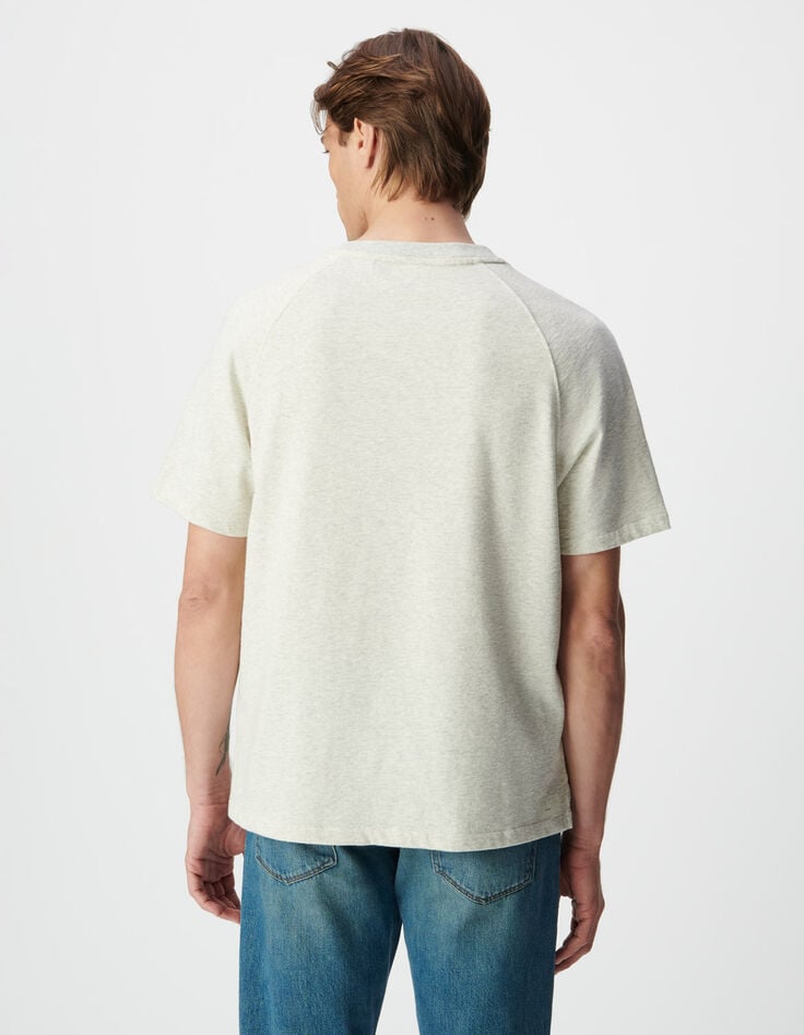 Grijs T-shirt korte mouwen fantasietricot Heren-3