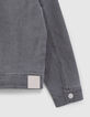 Boys&rsquo; grey waterless denim jacket with detachable hood-6