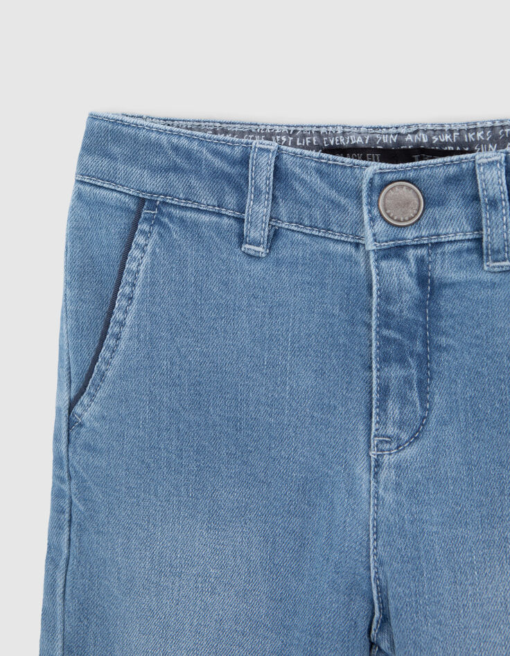 Boys’ blue STRAIGHT jeans with piped pockets-2