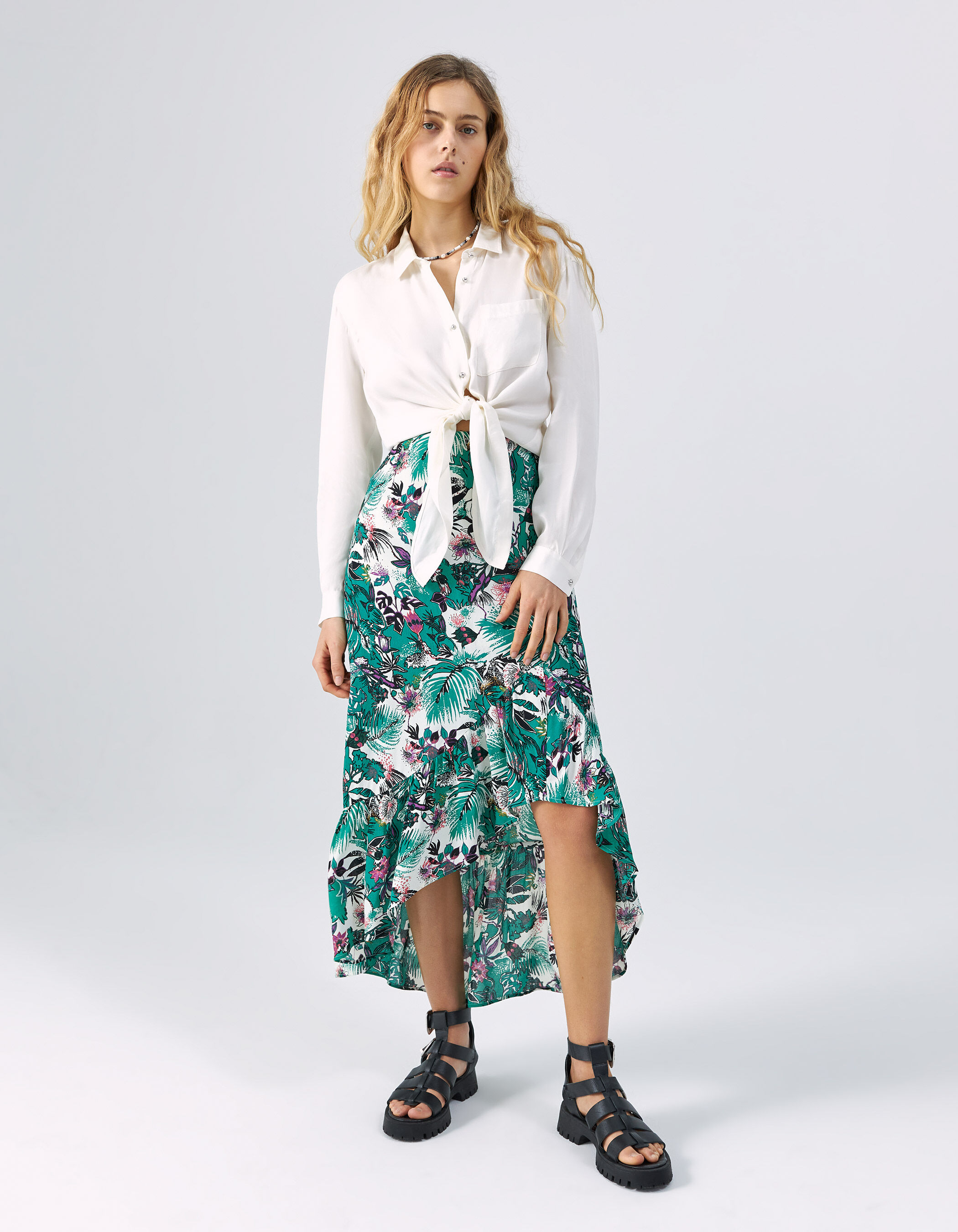 Cardigan Femme à Nouer Devant - Dentelle Florale - Manches Longues - Taille XS à 7XL - Polyamide/Élasthanne
