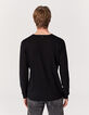 Jersey negro punto con puntadas relieve laterales Hombre -3
