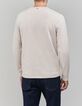 Hellbeiger Feinstrick-Pullover f&uuml;r Herren-3