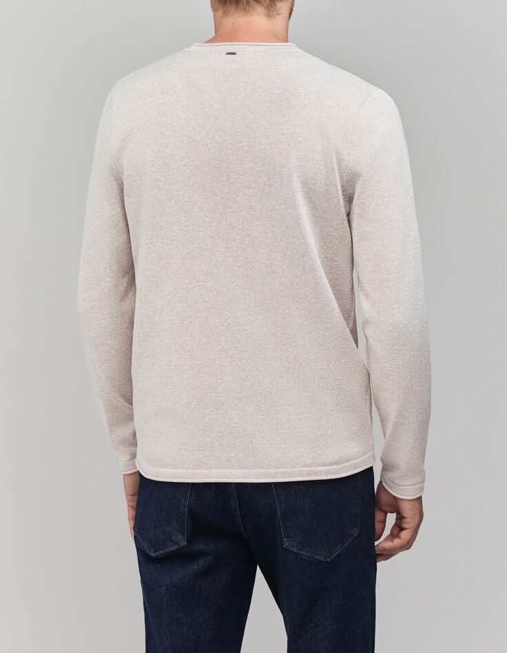 Hellbeiger Feinstrick-Pullover f&uuml;r Herren-3