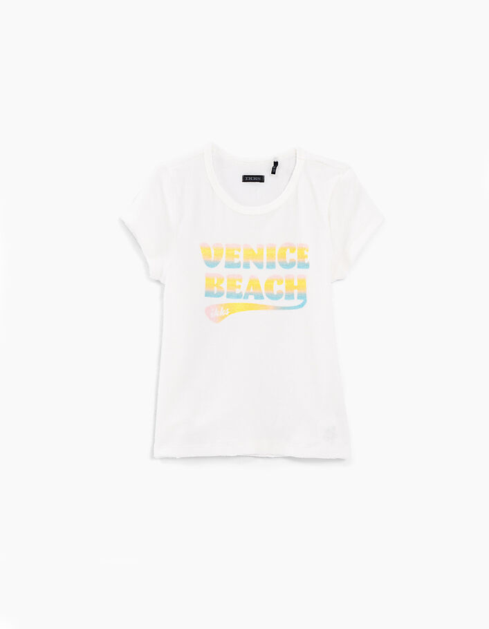 Cremeweißes Mädchen-T-Shirt aus Frottee Venice Beach - IKKS