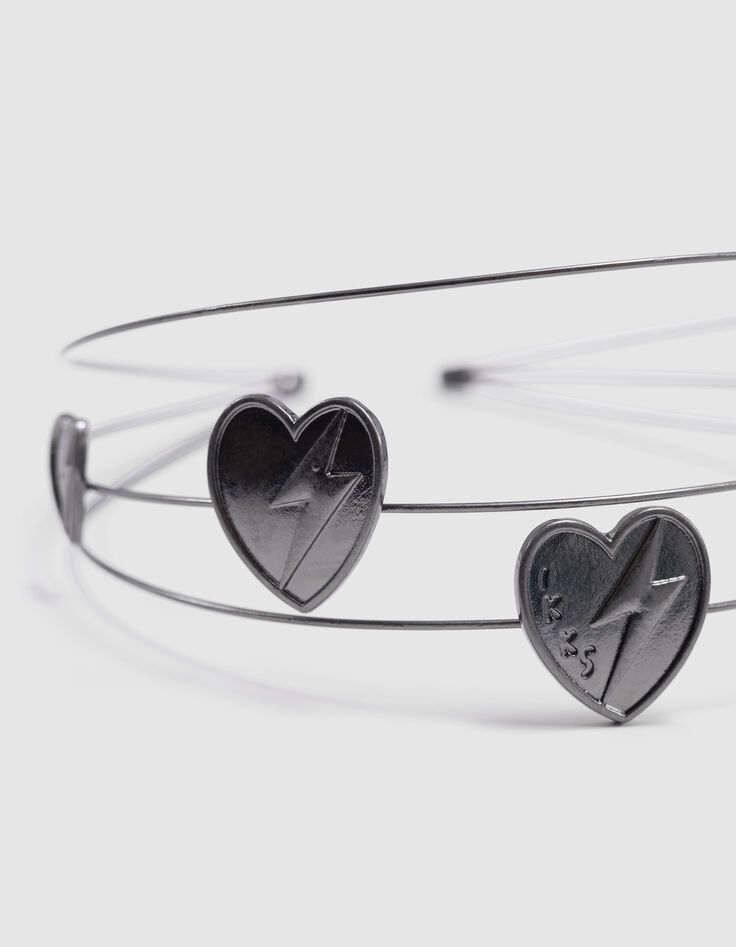 Diadeem metalgun met hartjes-bliksems meisjes-5