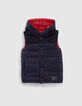 Boys&rsquo; navy and red reversible sleeveless padded jacket-1