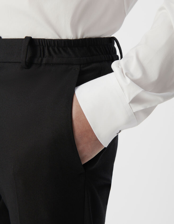 Pantalon de costume SLIM noir maille Milano Homme-5