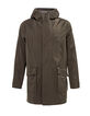 Men’s khaki satin nylon hooded long parka-2