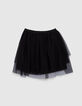 Jupe noire tulle asymétrique fille-3