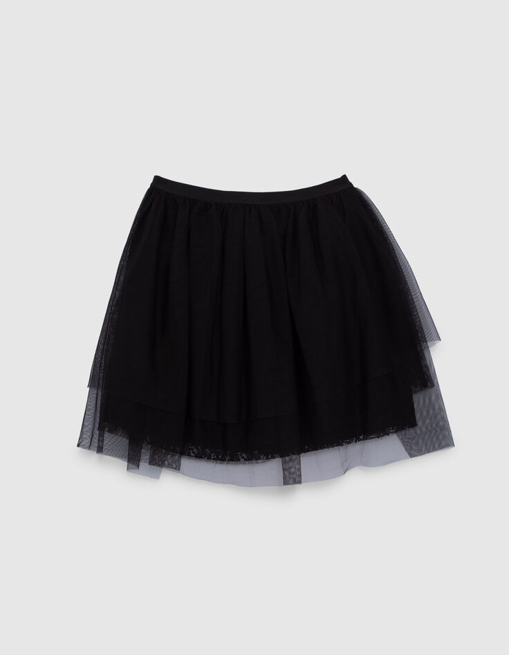 Jupe noire tulle asymétrique fille-3