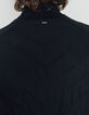 Chaqueta acolchada fina negra 2 tejidos espiga mujer-4