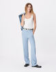 Women's flowing blue tailored pants-1