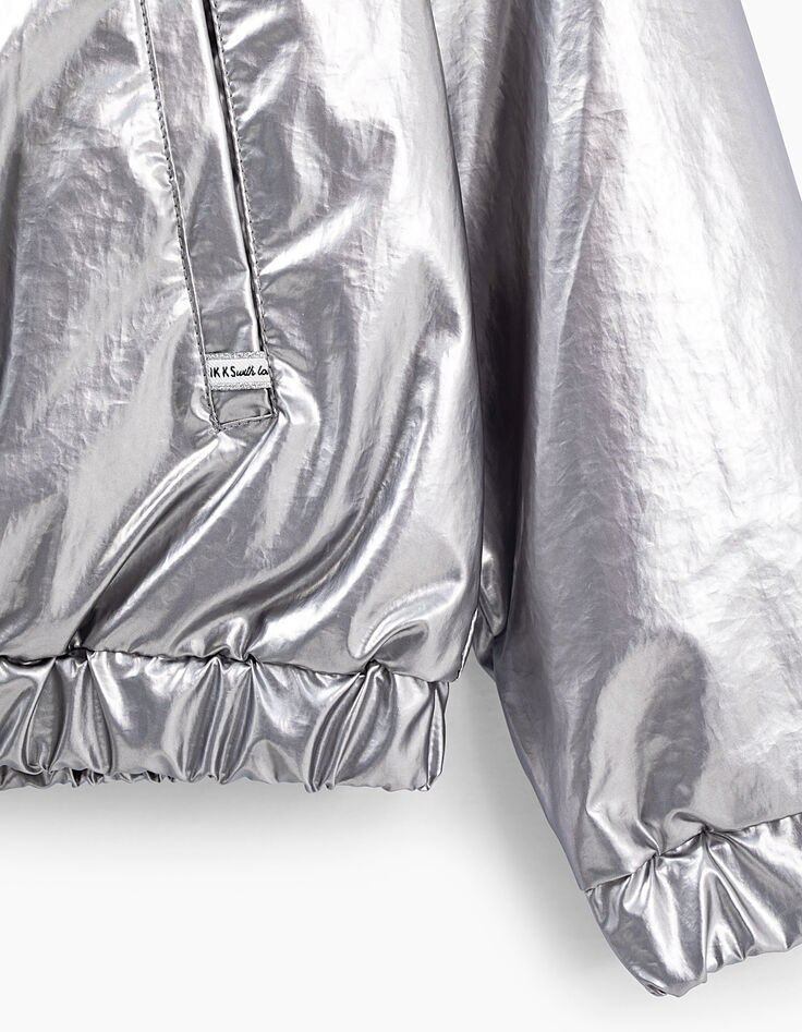 Blouson réversible argent et rose pâle fille-6