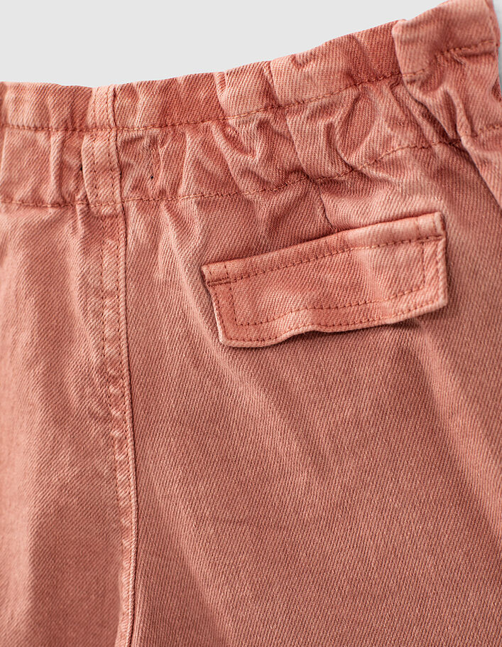 Girls’ dusty pink paperbag jeans - IKKS