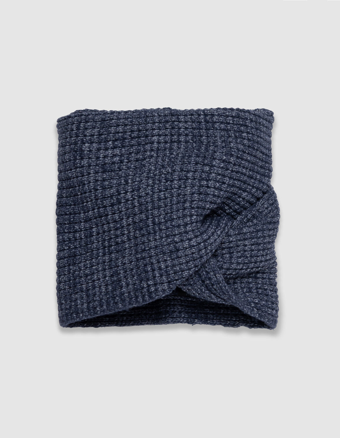 Men's blue ribbed knit snood