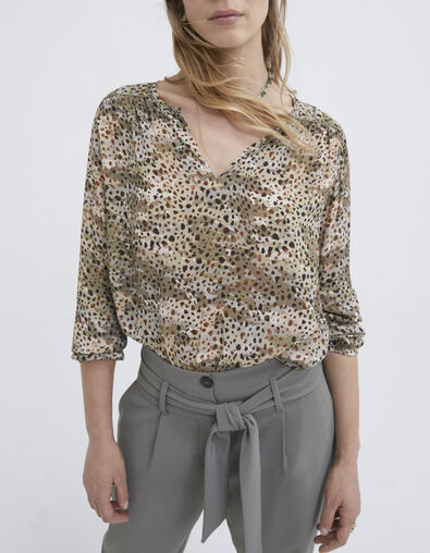 Women’s almond animal print blouse - IKKS