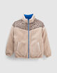 Plumas reversible azul y Sherpa crudo niña-1