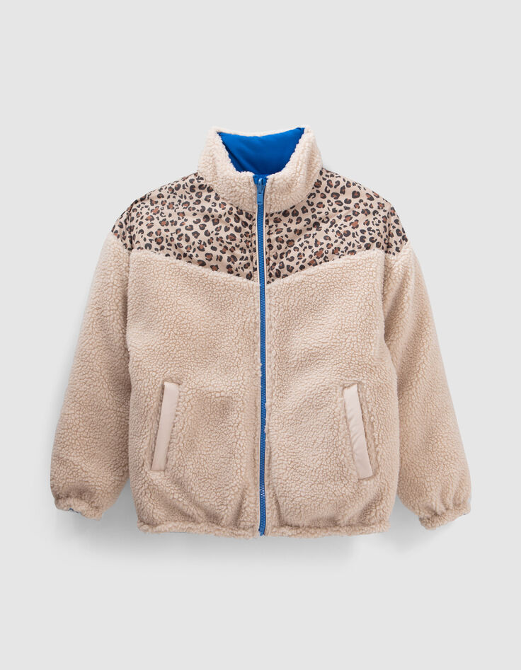 Plumas reversible azul y Sherpa crudo niña-1