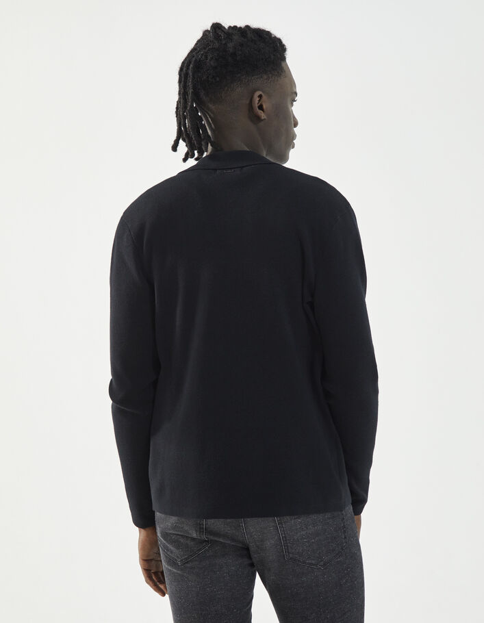 Cárdigan negro punto cuello camisa Hombre-2
