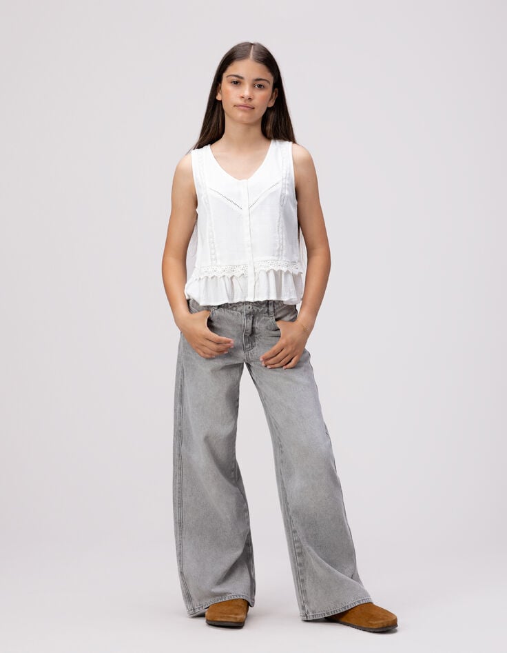 Top lencero crudo encaje bohemio niña-1