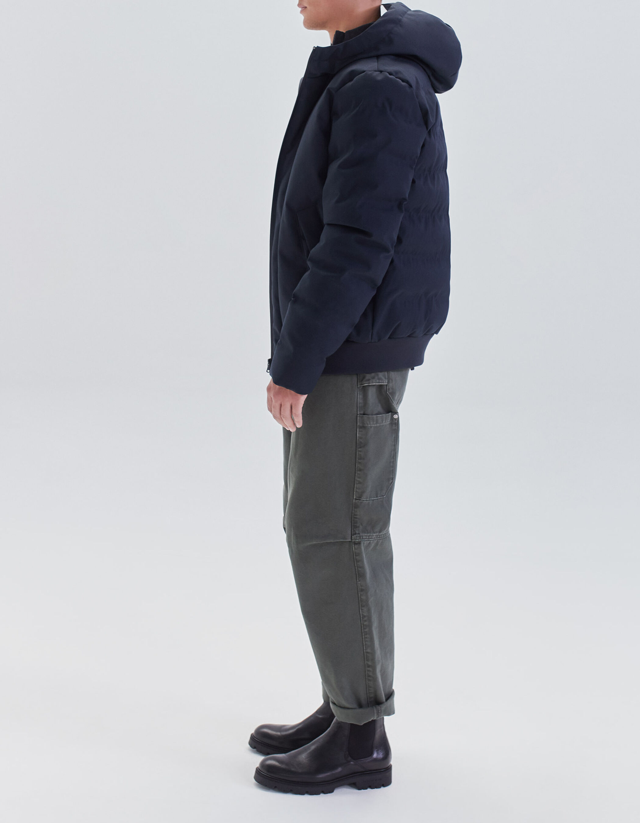 Doudoune navy nylon granit WATERPROOF BREATHABLE Homme