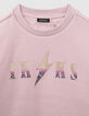 Girls’ violet paisley print slogan sweatshirt-2