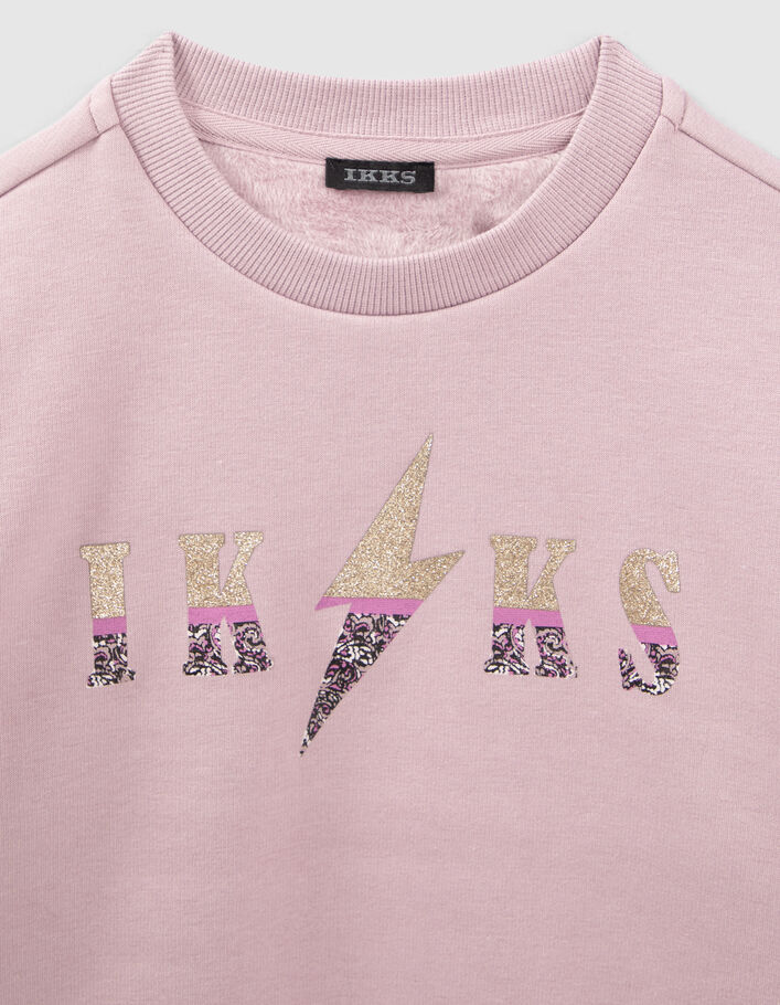 Girls’ violet paisley print slogan sweatshirt-4