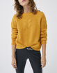 Gelber Pullover mit Lochkragen für Damen-2