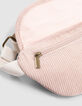 Sac banane rose velours c&ocirc;tel&eacute; brod&eacute; recycl&eacute; fille-6