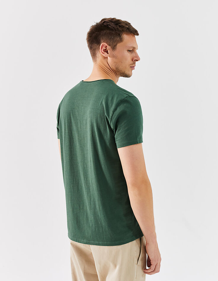 Herren-T-Shirt L'Essentiel mit V-Ausschnitt in Grün-2