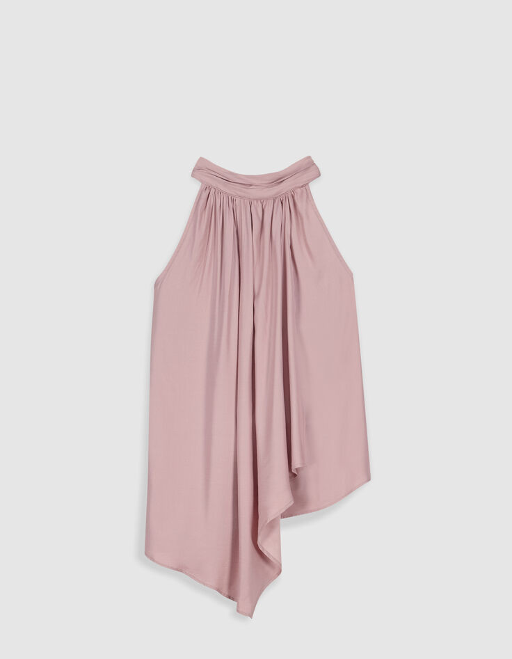 Women's pink asymmetrical sleeveless top-1