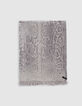 Gray jacquard scarf with python and pearl pattern Women-2