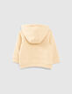 Cardigan réversible blé et blanc rayé noir bébé garçon-3
