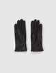 Women’s black leather gloves with studded chevrons-3