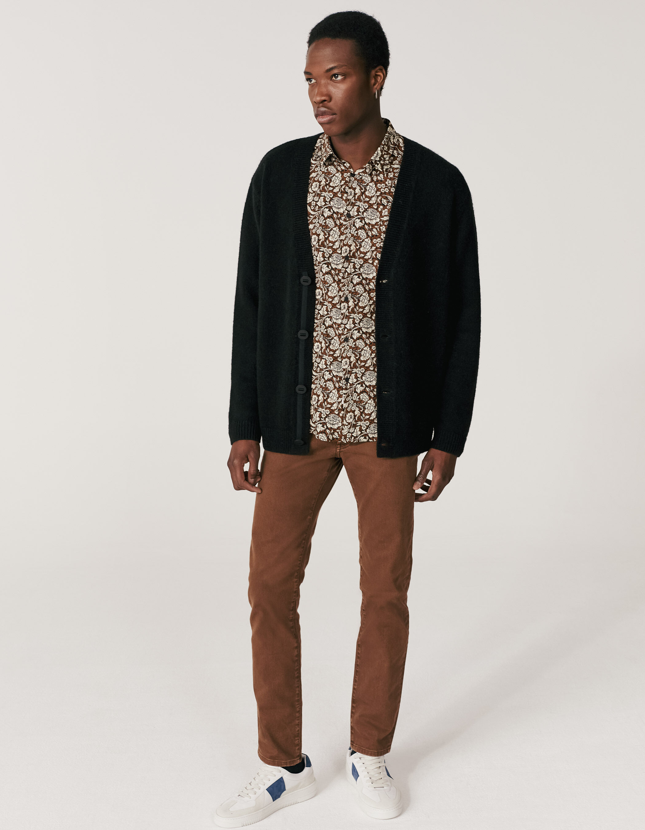 Camisa SLIM tabaco estampado floral Hombre