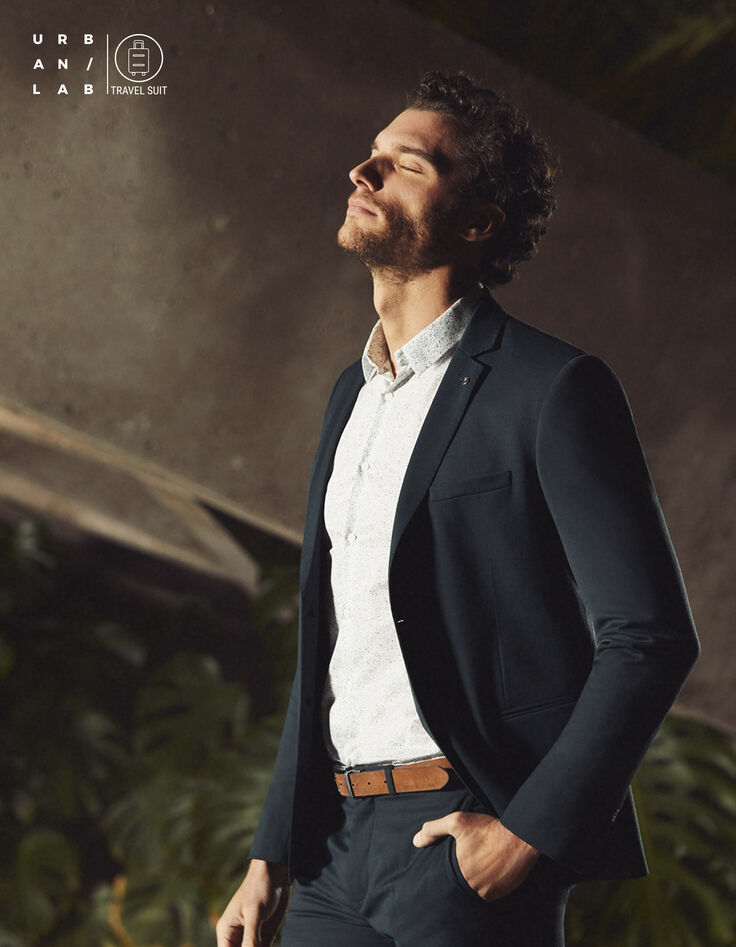Veste de costume blue green Travel Suit Homme-1