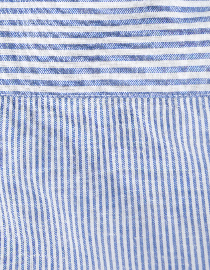 Camisa azul rayas blancas y bordados niño-8