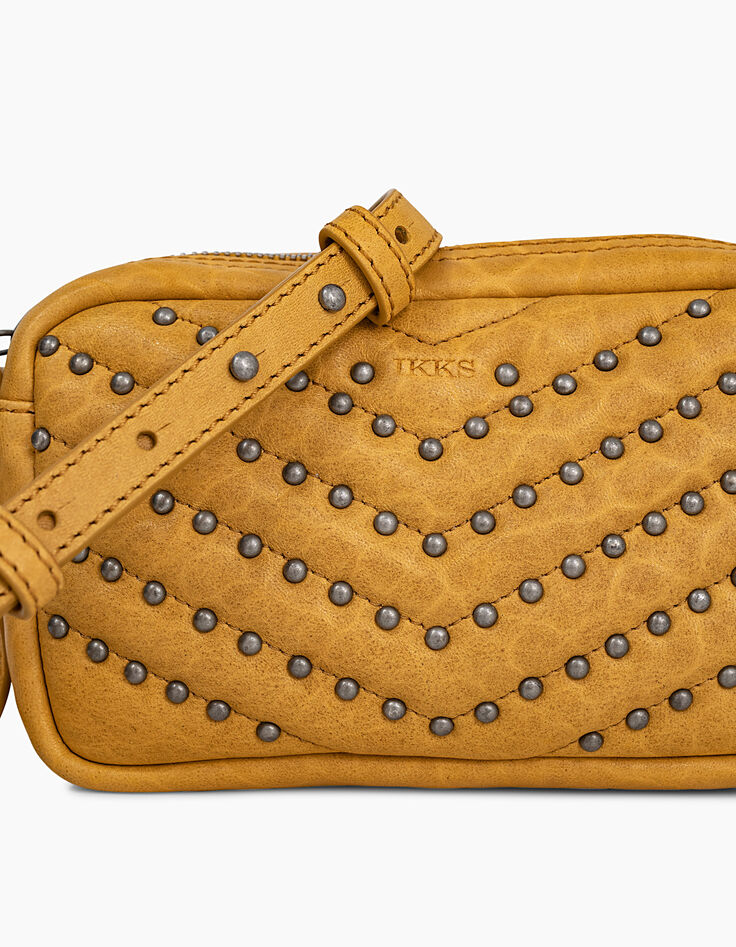 Sac pochette cuir 1440 SMALL MESSENGER ANANAS matelassage chevrons femme-4 Sac pochette cuir 1440 SMALL MESSENGER ANANAS matelassage chevrons femme-4