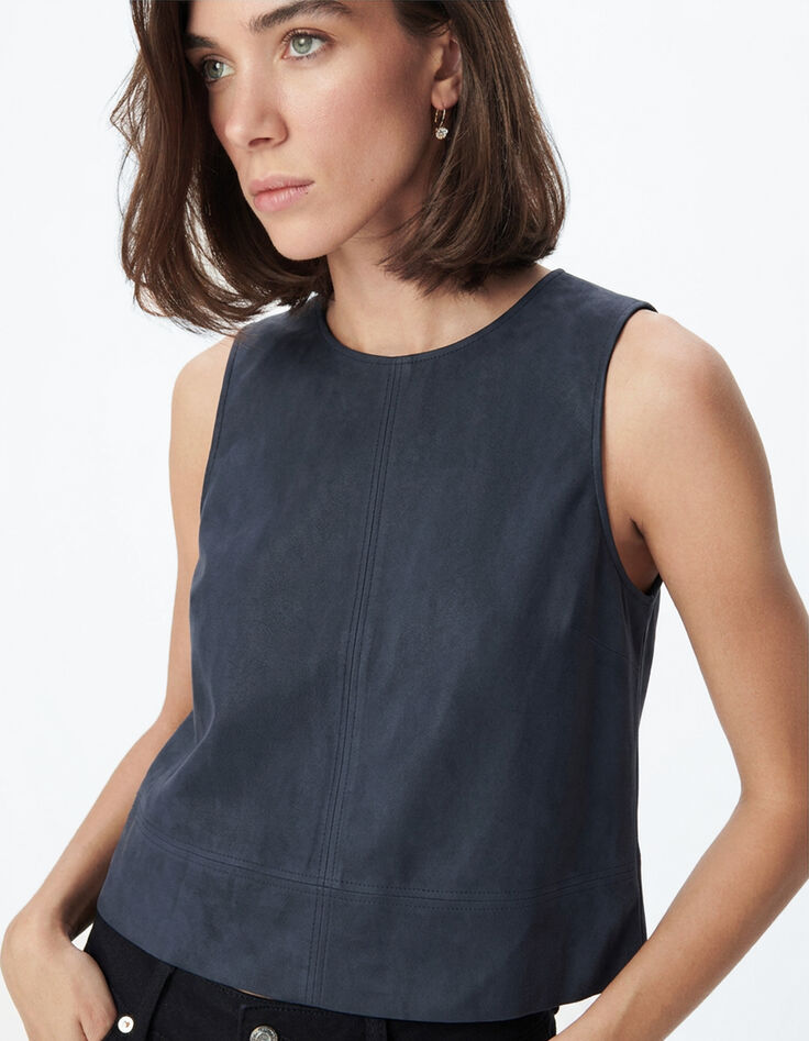 Women&rsquo;s blue-grey sleeveless top-4