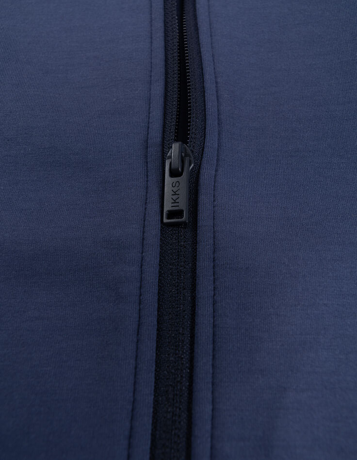 Cardigan relaxed bleu zippé molleton garçon-8