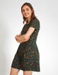Robe vert pinegreen imprimé Fleurs Rock I.Code-2