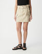 Jupe courte beige esprit battle ceinturée Femme-2