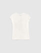T-shirt blanc cassé à visuel raton-laveur fille-4