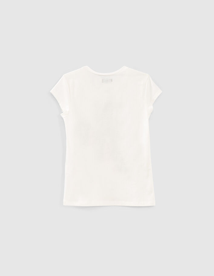 T-shirt blanc cassé à visuel raton-laveur fille - IKKS