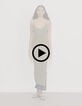 Women’s khaki ribbed knit long tube dress-5 Women’s khaki ribbed knit long tube dress-5