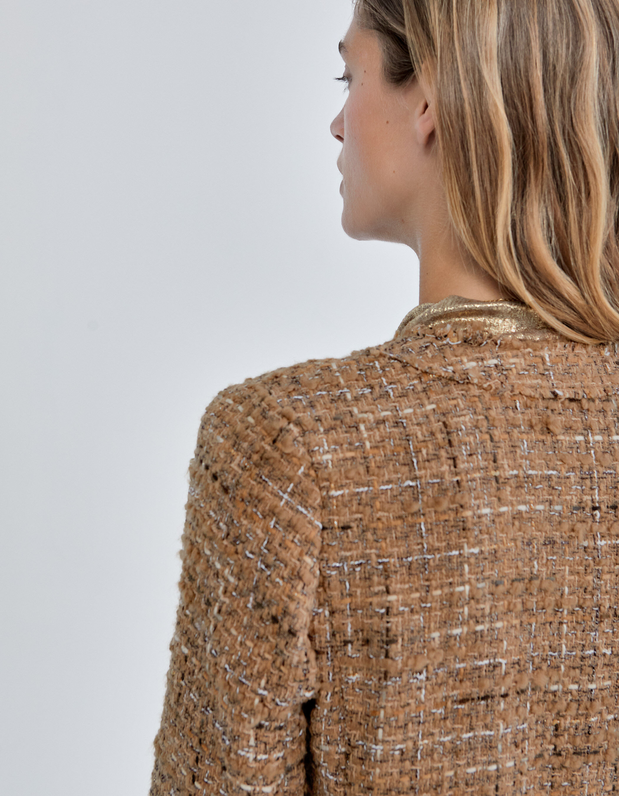 Veste tweed beige femme online