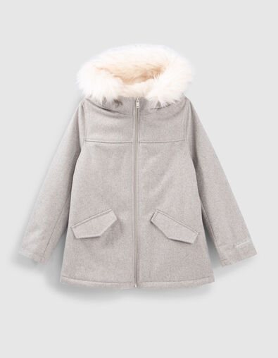 Manteau gris fourr&eacute; esprit caban fille - IKKS