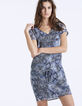 Robe droite manches courtes voile imprimé python -2