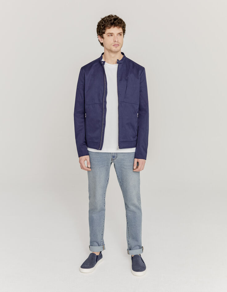 Camiseta blanca slub con bolsillo de parche Hombre -5
